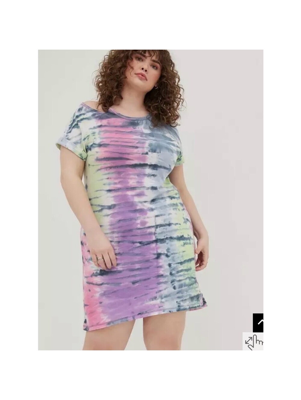 Torrid Lovesick Cold Shoulder Tie Dye T-Shirt Dress 5X NWT